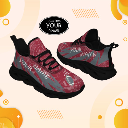 Max Sowl-25-yy-Pullman-10-4, Personalized Washington State Cougars Custom Max Sowl Shoes, Personalized Sport Footwear, Custom Color-Blocked Running Shoes