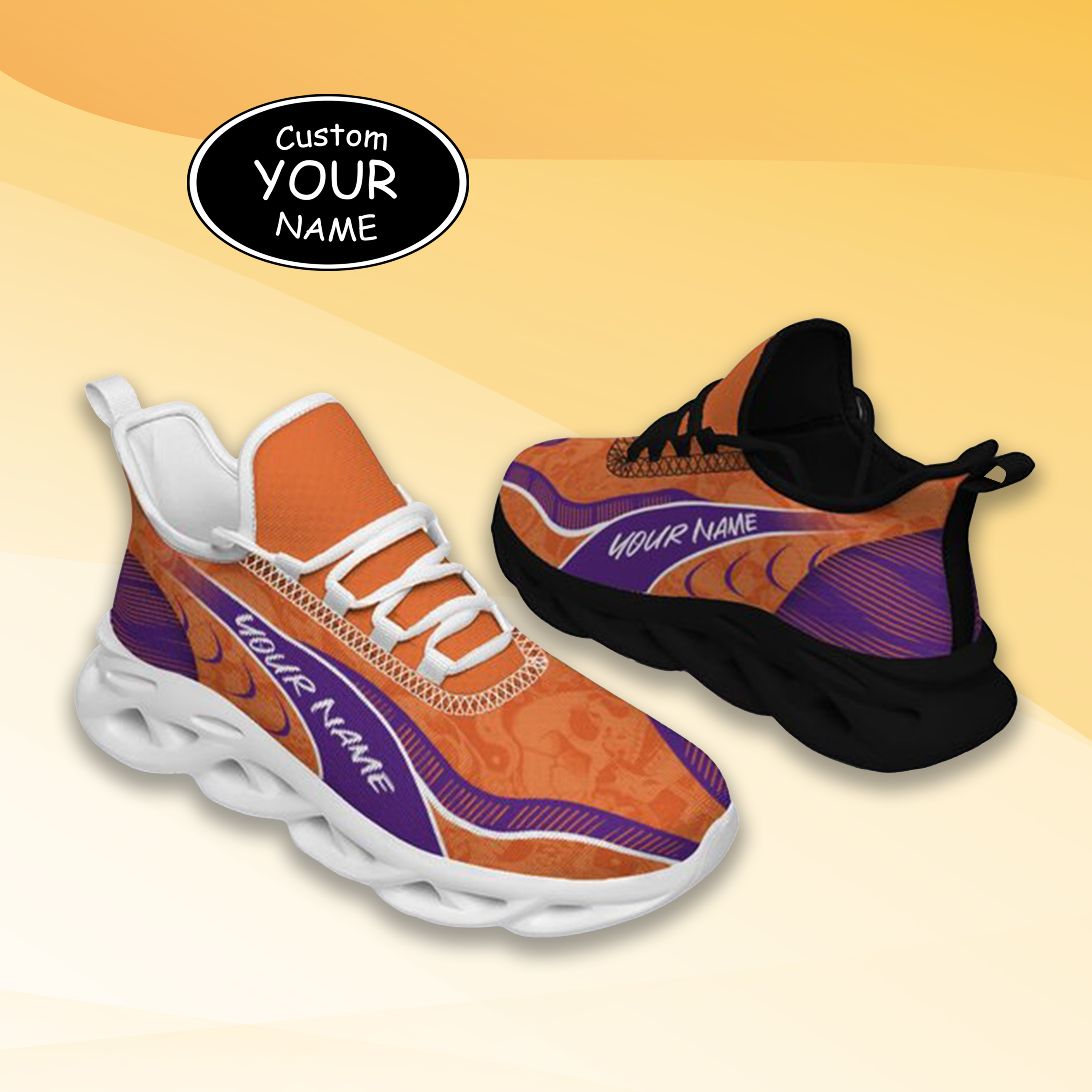 Personalized Clemson Tigers Custom Max Sowl Shoes, Patriotic Running Sneakers, Custom Comfortable Walking Shoes