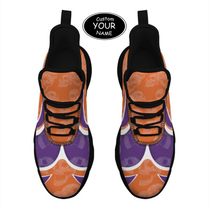 Max Sowl-25-cy-Clemson-1-5, Personalized Clemson Tigers Custom Max Sowl Shoes, Personalized Sport Footwear, Custom Color-Blocked Running Shoes