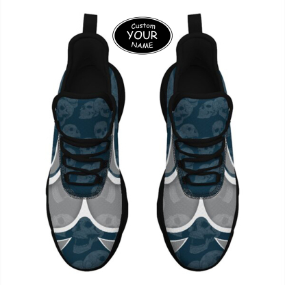 Max Sowl-25-cy-Logan-22-5, Personalized Utah State Aggies Custom Max Sowl Shoes, Personalized Skull Sport Footwear, Custom Color-Blocked Running Shoes