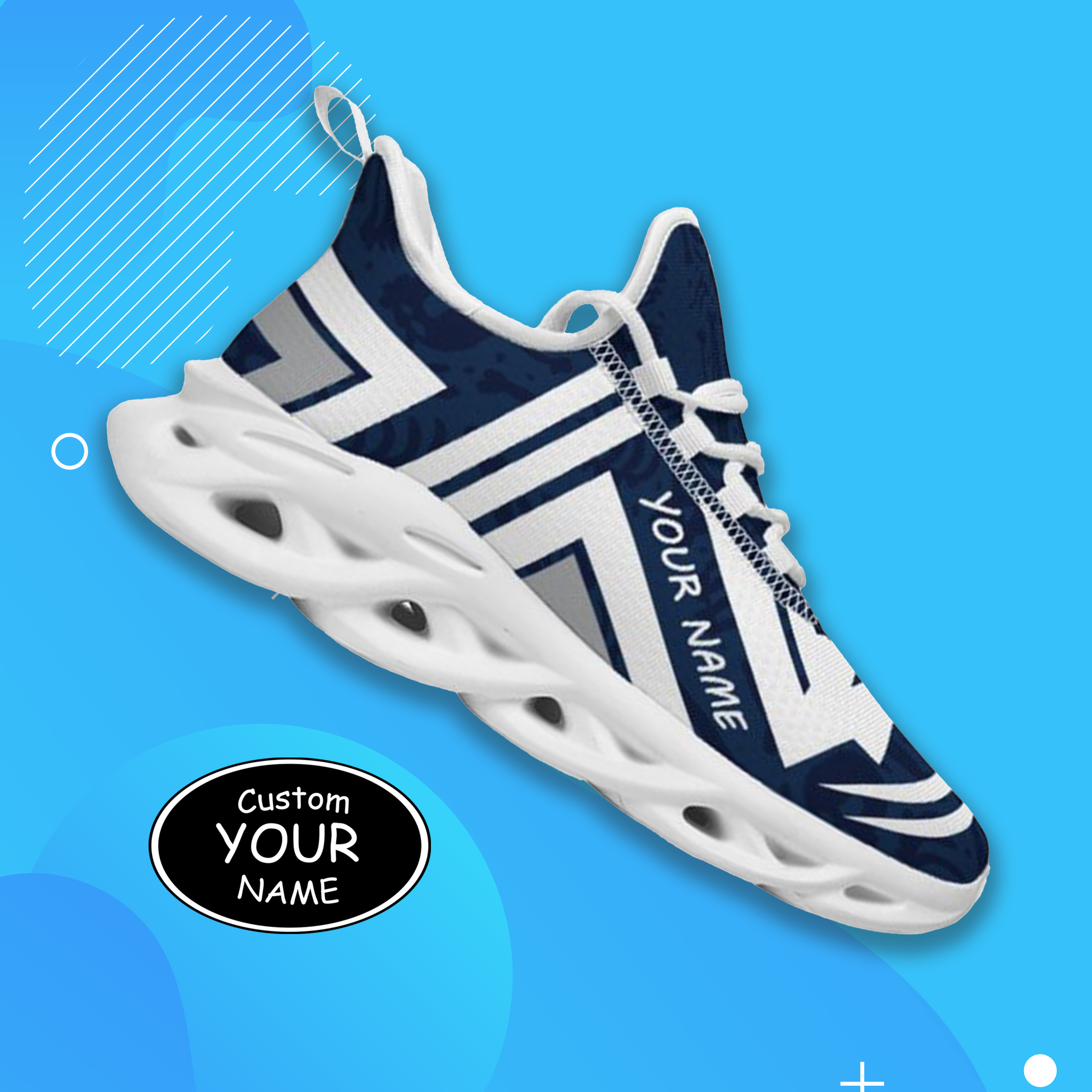 Max Sowl-25-cy-State College-17-4, Personalized Penn State Nittany Lions Custom Max Sowl Shoes, Personalized Sport Footwear, Custom Color-Blocked Running Shoes