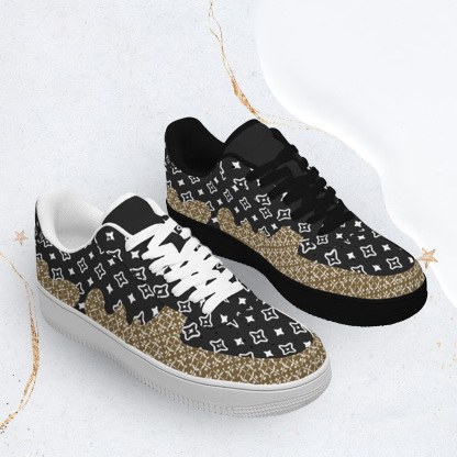Air Force 1-25-yy-Quiet Luxe-4, Personalized Light Luxury Vintage Sneakers, Breathable Running Shoes, Printed Luxury-inspired Design, Anti-Slip Athletic Shoes, Lightweight Walking Sneakers