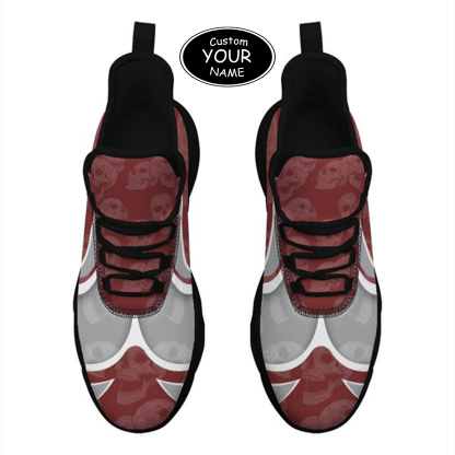 Max Sowl-25-cy-College Station-16-5, Personalized Texas A&M Aggies Custom Max Sowl Shoes, Personalized Skull Sport Footwear, Custom Color-Blocked Running Shoes