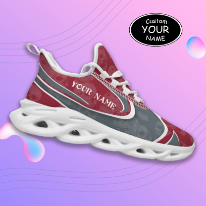 Max Sowl-25-cy-Pullman-10-5, Personalized Washington State Cougars Custom Max Sowl Shoes, Personalized Skull Sport Footwear, Custom Color-Blocked Running Shoes
