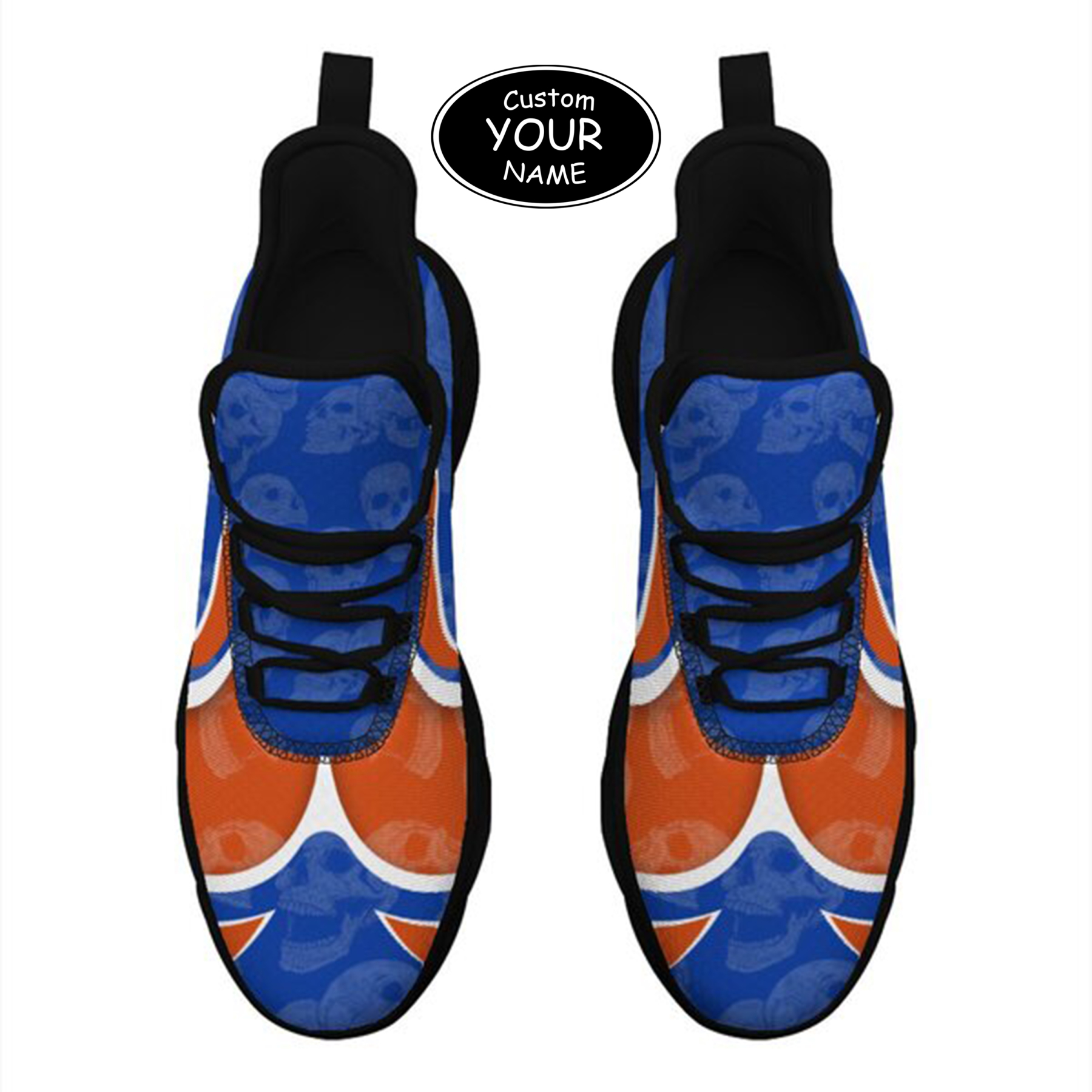 Max Sowl-25-cy-Boise-23-5, Personalized Boise State Broncos Custom Max Sowl Shoes, Personalized Skull Sport Footwear, Custom Color-Blocked Running Shoes