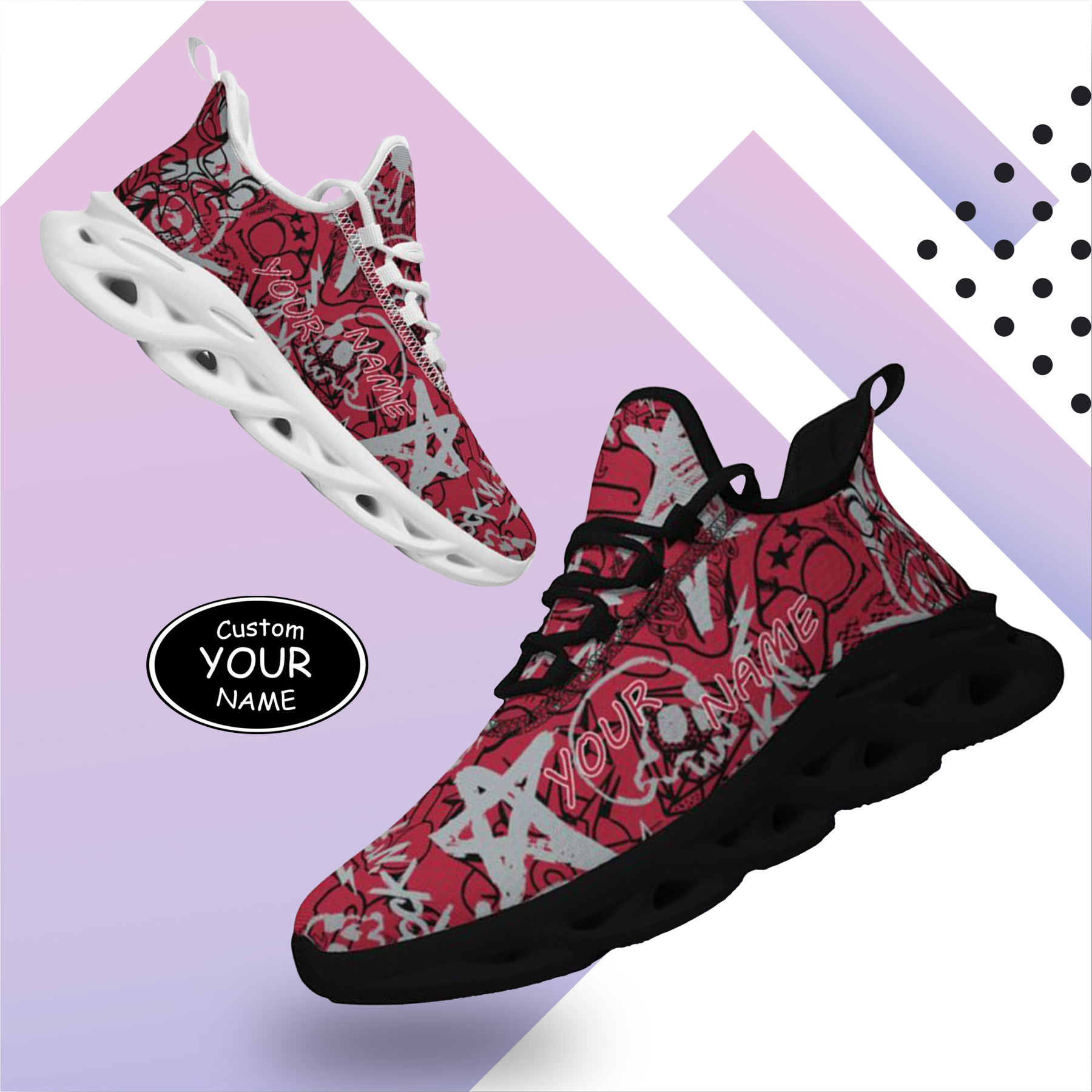 Atlanta, Personalized Sneakers, Custom Breathable Walking Shoes, Patriotic Running Shoes