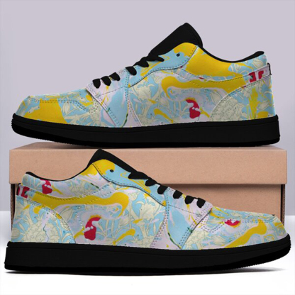 Jordan 1-25-cy-Quiet Luxe-8, Jordan 1 Retro Low Sneakers, Personalized Light Luxury Vintage Sneakers, Custom Printed Design, Light Breathable, Casual Walking Shoes, Fashion Sneakers