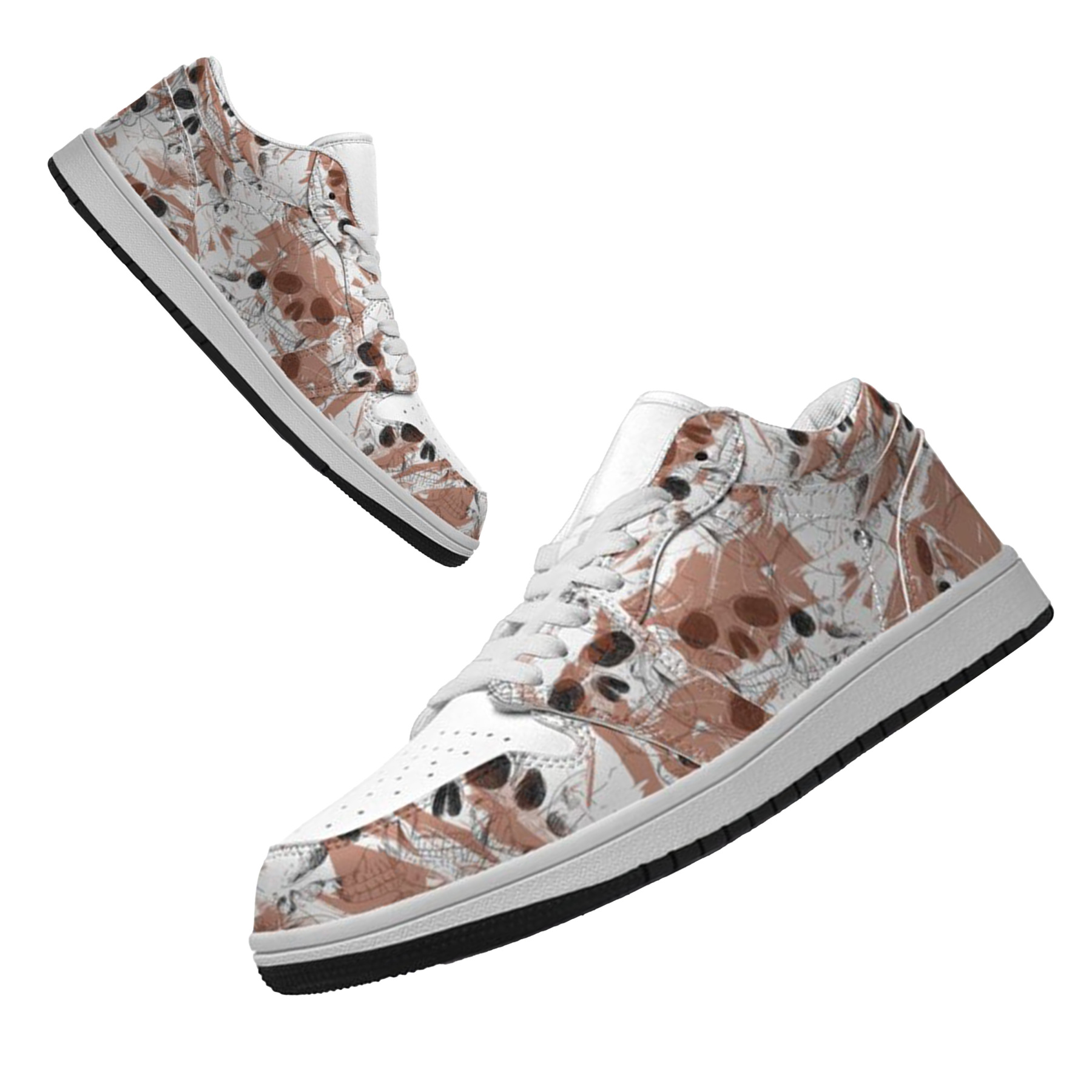 Jordan 1 Low-25-yy-skull-19, Jordan 1 Retro Low Sneakers, Personalized Gothic Shoes, Skull Design, Unisex Non Slip Walking Sneakers, Lightweight Breathable Running Shoes, Casual Sports Shoes, Unique Holidays Gifts