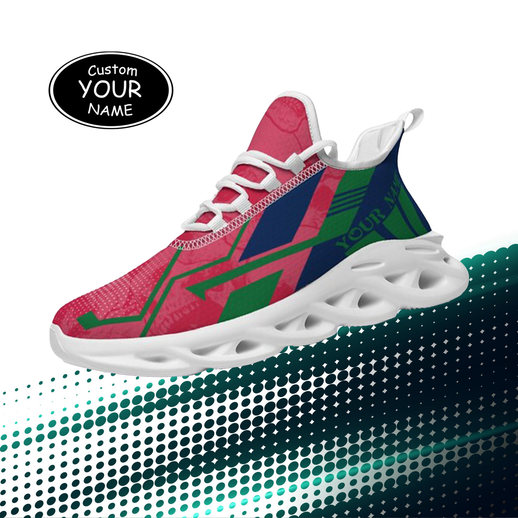 Personalized Fresno State Bulldogs Custom Max Sowl Shoes, Personalized Skull Sport Footwear, Custom Color-Blocked Running Shoes