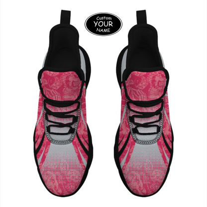 Max Sowl-25-yy-Columbus-3-6, Personalized Ohio State Buckeyes Custom Max Sowl Shoes, Personalized Skull Sport Footwear, Custom Color-Blocked Running Shoes