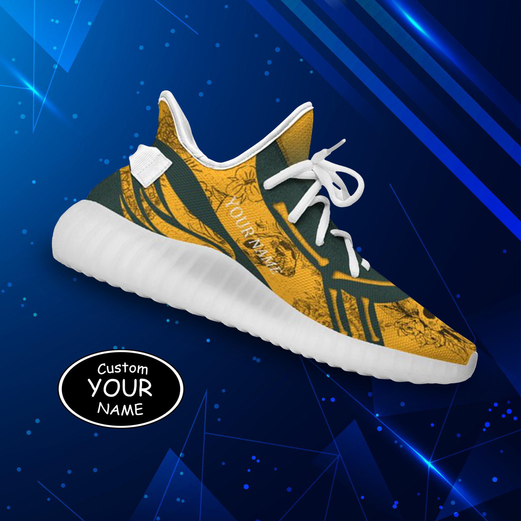 SH051-25-cy-Green Bay-13-1，Personalized  Green Bay Sneakers, Custom Breathable Walking Shoes, Patriotic Running Shoes