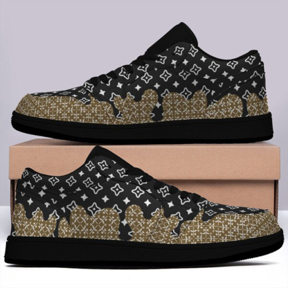 Jordan 1-25-yy-Quiet Luxe-4, Jordan 1 Retro Low Sneakers, Personalized Light Luxury Vintage Sneakers, Breathable Running Shoes, Printed Luxury-inspired Design, Anti-Slip Athletic Shoes, Lightweight Walking Sneakers