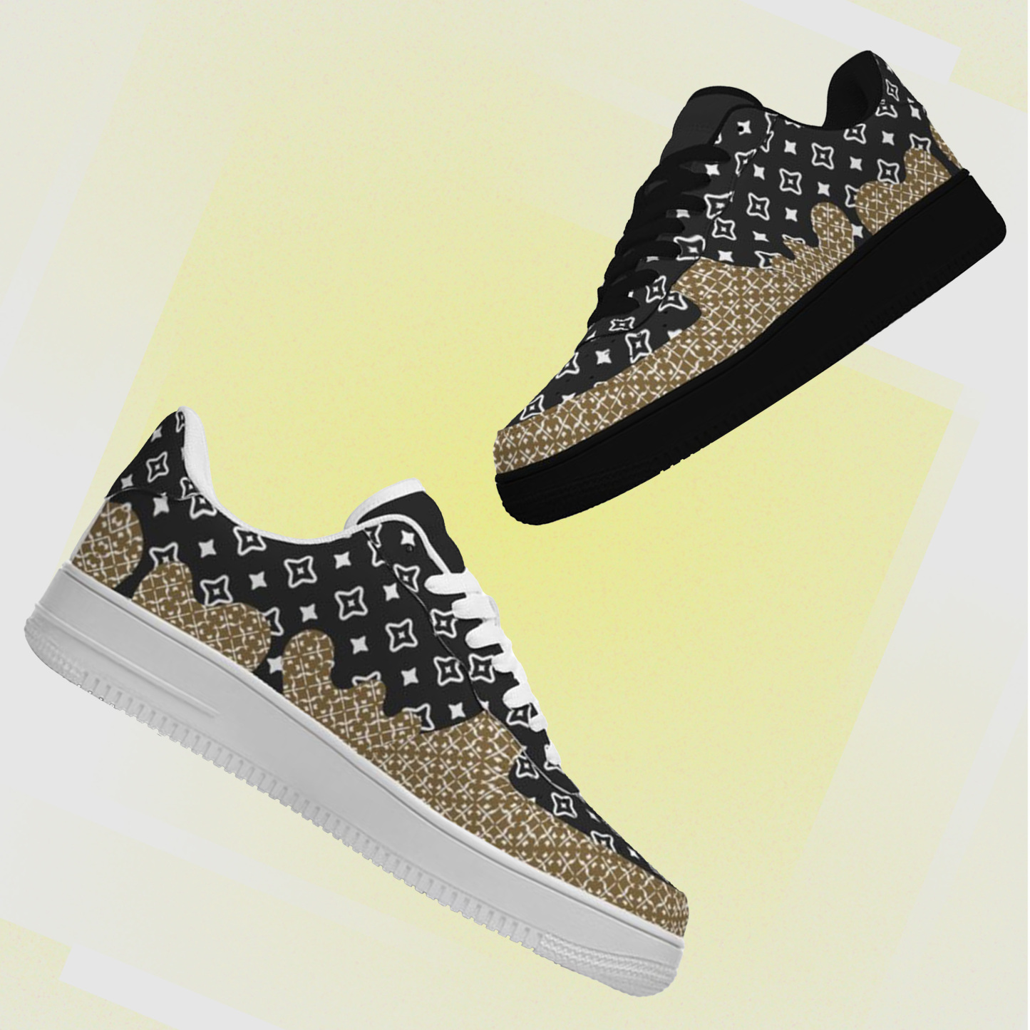 Personalized Light Luxury Vintage Sneakers, Breathable Running Shoes, Printed Luxury-inspired Design, Anti-Slip Athletic Shoes, Lightweight Walking Sneakers