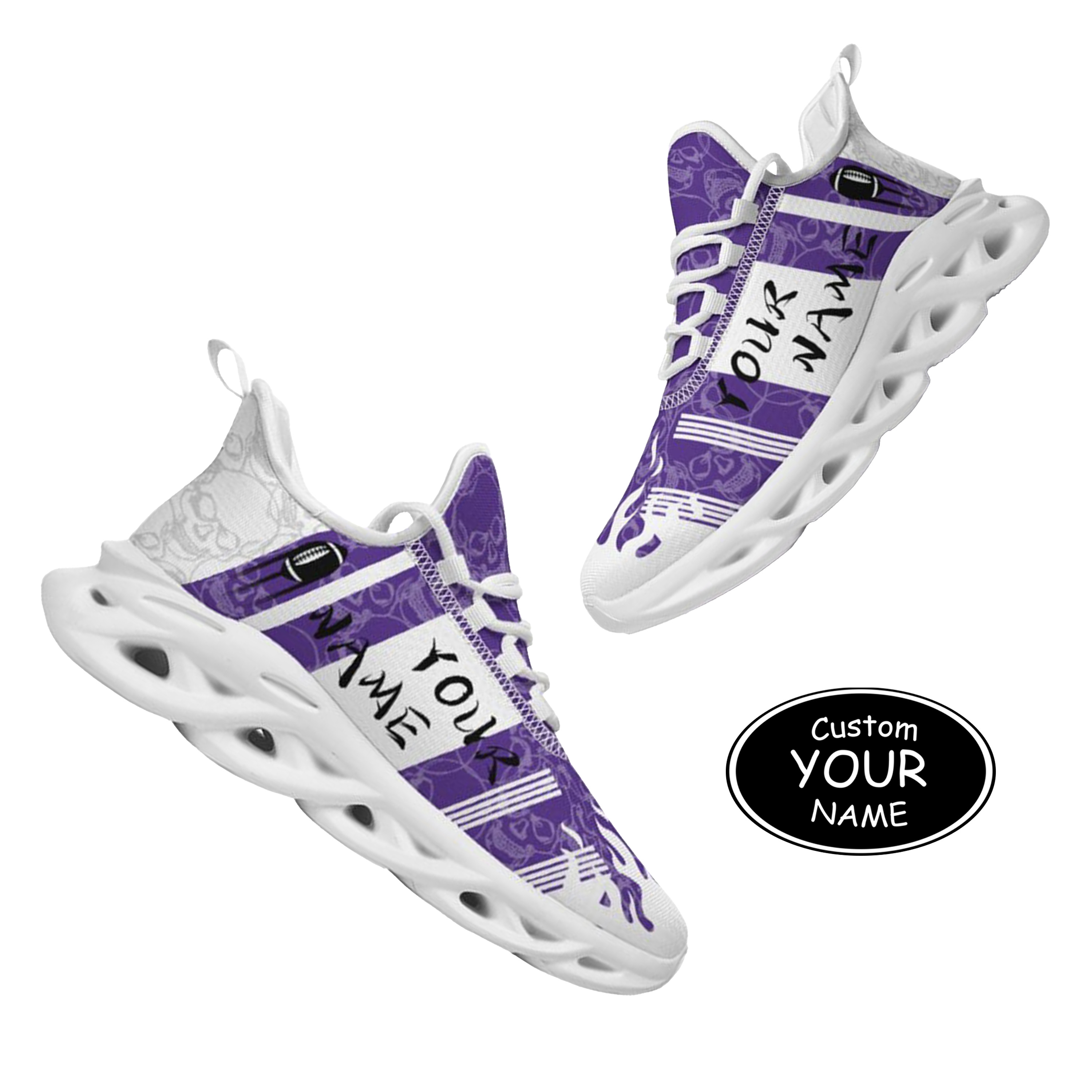 Max Sowl-25-yy-Evanston-21-3, Personalized Northwestern Wildcats Custom Max Sowl Shoes, Patriotic Running Sneakers, Custom Comfortable Walking Shoes