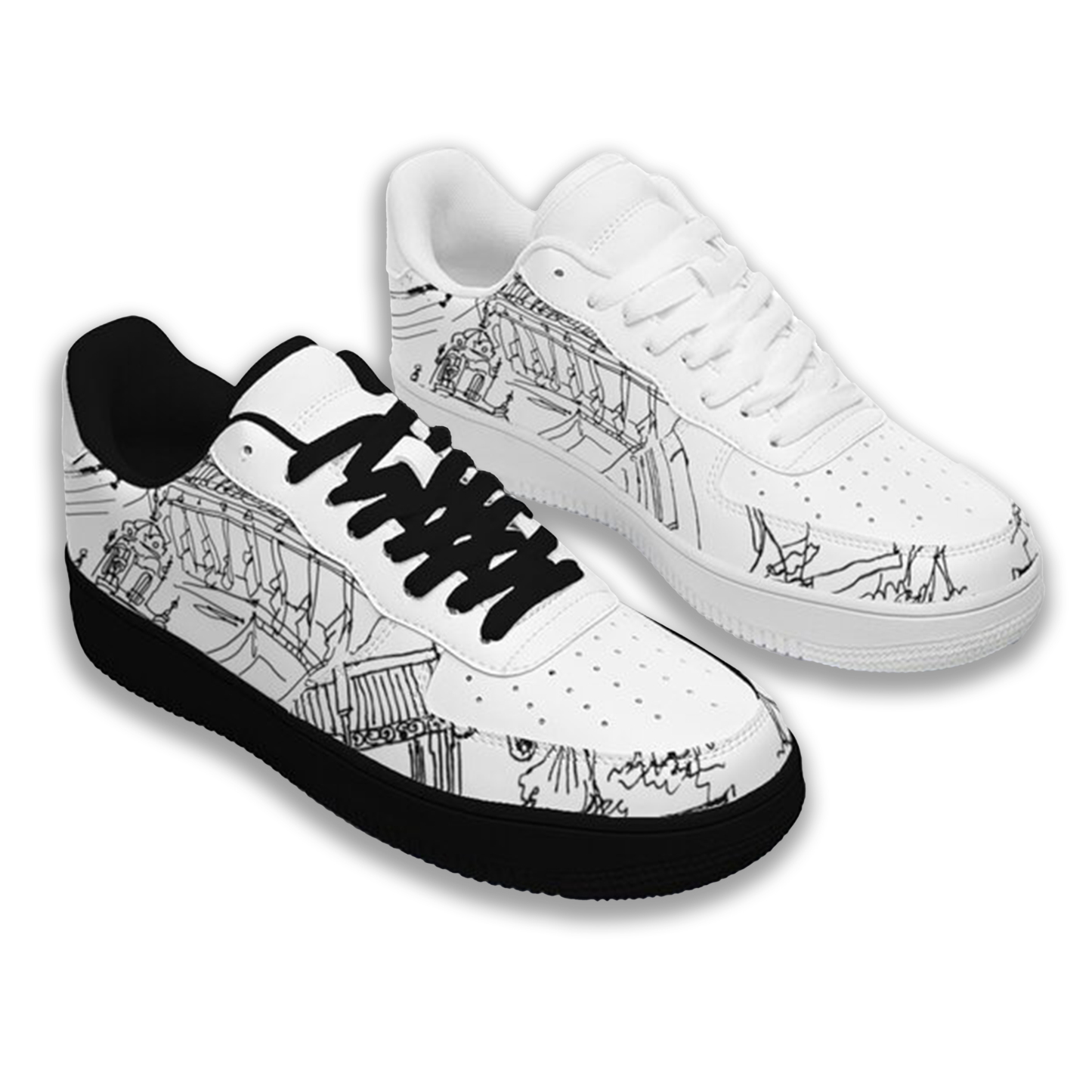 Air Force 1-25-cy-Quiet Luxe-9, Personalized Light Luxury Vintage Sneakers, Custom Printed Design, Light Breathable, Casual Walking Shoes, Fashion Sneakers