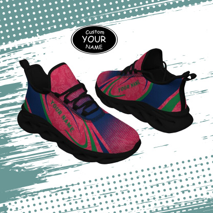 Max Sowl-25-yy-Fresno-18-6, Personalized Fresno State Bulldogs Custom Max Sowl Shoes, Personalized Skull Sport Footwear, Custom Color-Blocked Running Shoes