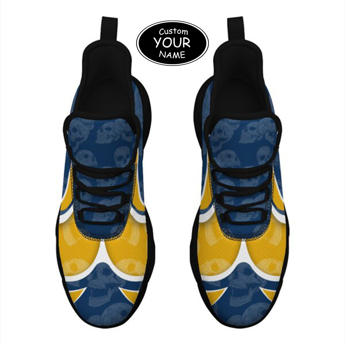 Max Sowl-25-cy-Morgantown-20-5, Personalized West Virginia Mountaineers Custom Max Sowl Shoes, Personalized Skull Sport Footwear, Custom Color-Blocked Running Shoes