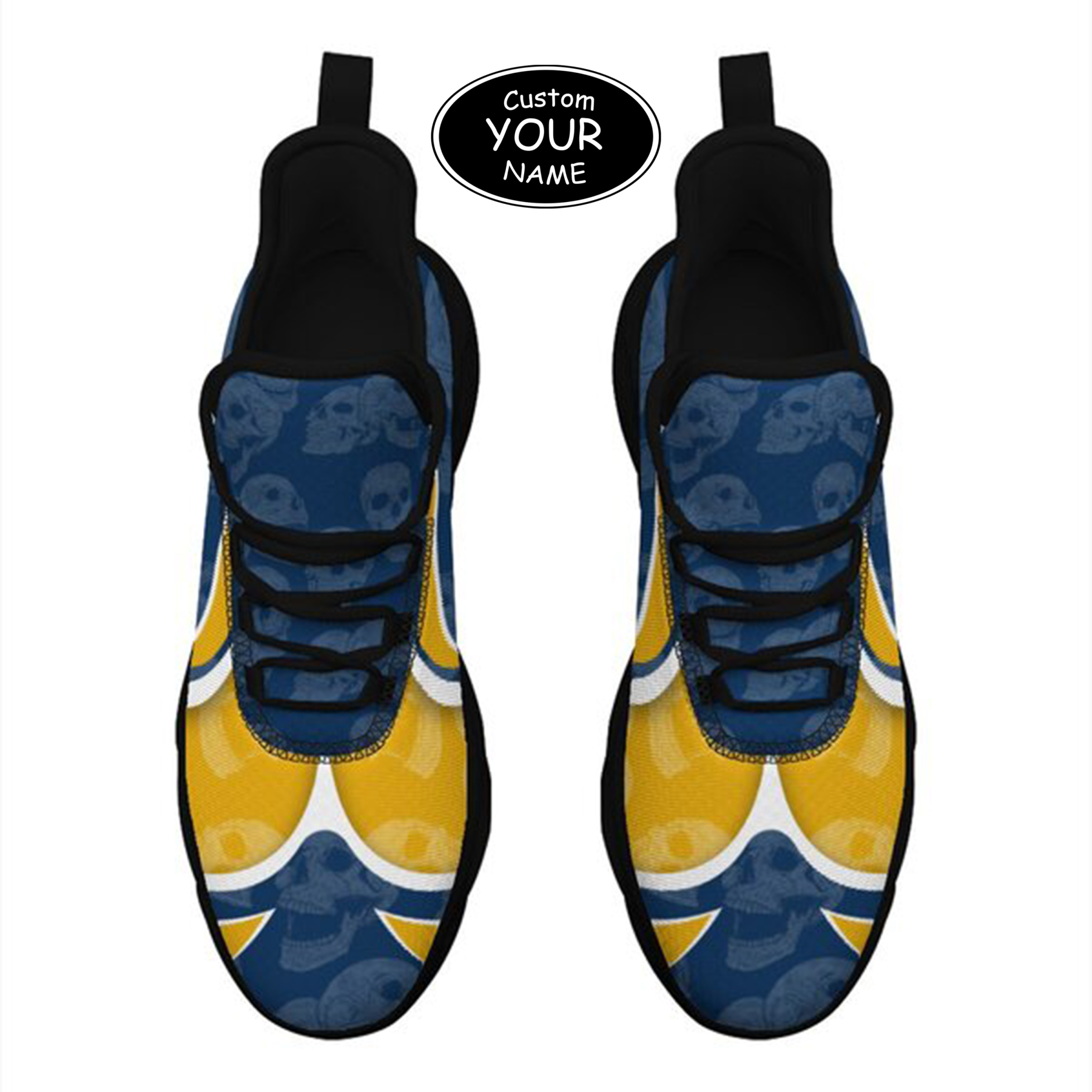 Max Sowl-25-cy-Morgantown-20-5, Personalized West Virginia Mountaineers Custom Max Sowl Shoes, Personalized Skull Sport Footwear, Custom Color-Blocked Running Shoes