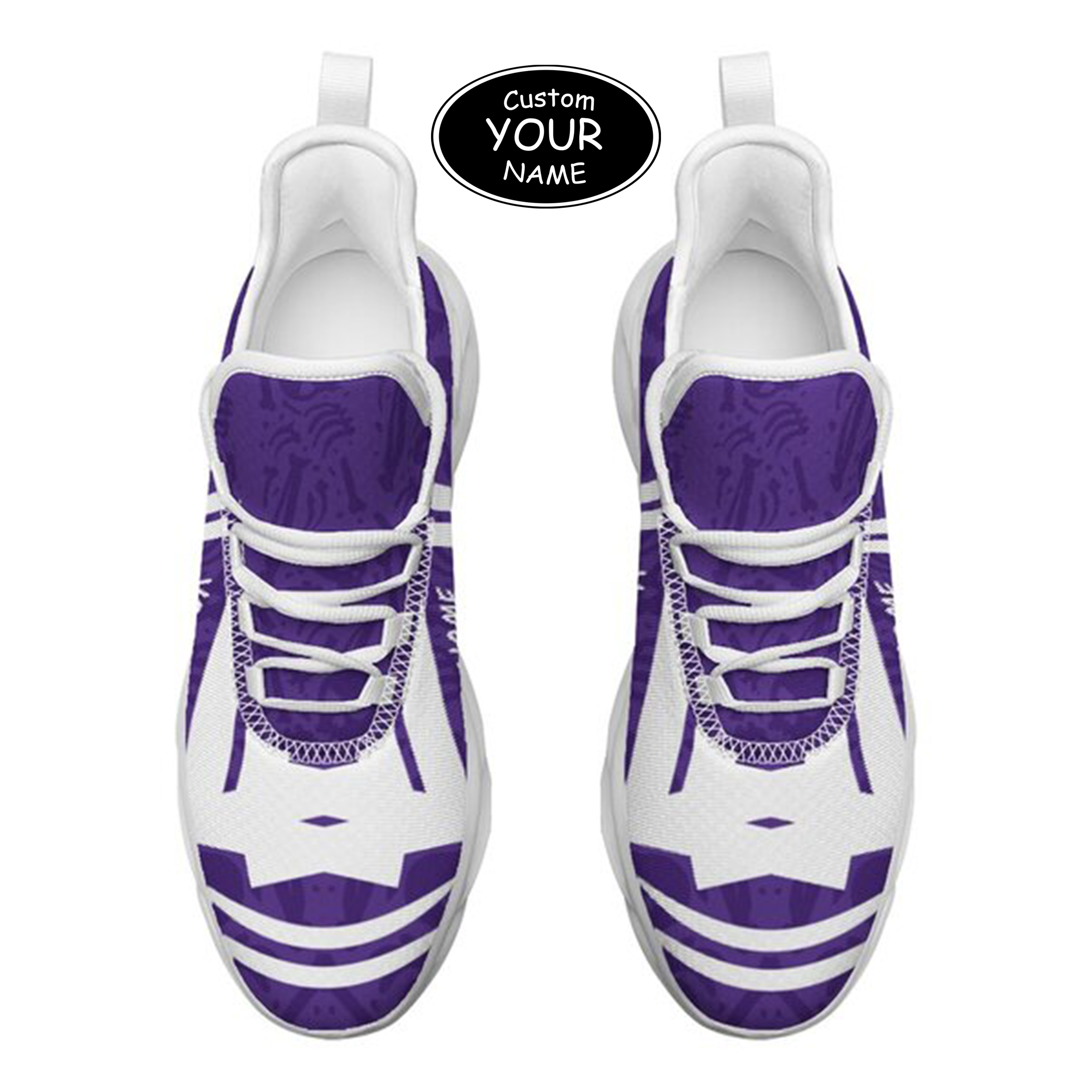 Max Sowl-25-cy-Evanston-21-4, Personalized Northwestern Wildcats Custom Max Sowl Shoes, Personalized Sport Footwear, Custom Color-Blocked Running Shoes