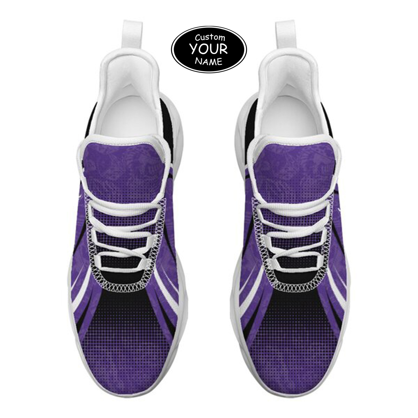 Max Sowl-25-yy-Evanston-21-6, Personalized Northwestern Wildcats Custom Max Sowl Shoes, Personalized Skull Sport Footwear, Custom Color-Blocked Running Shoes