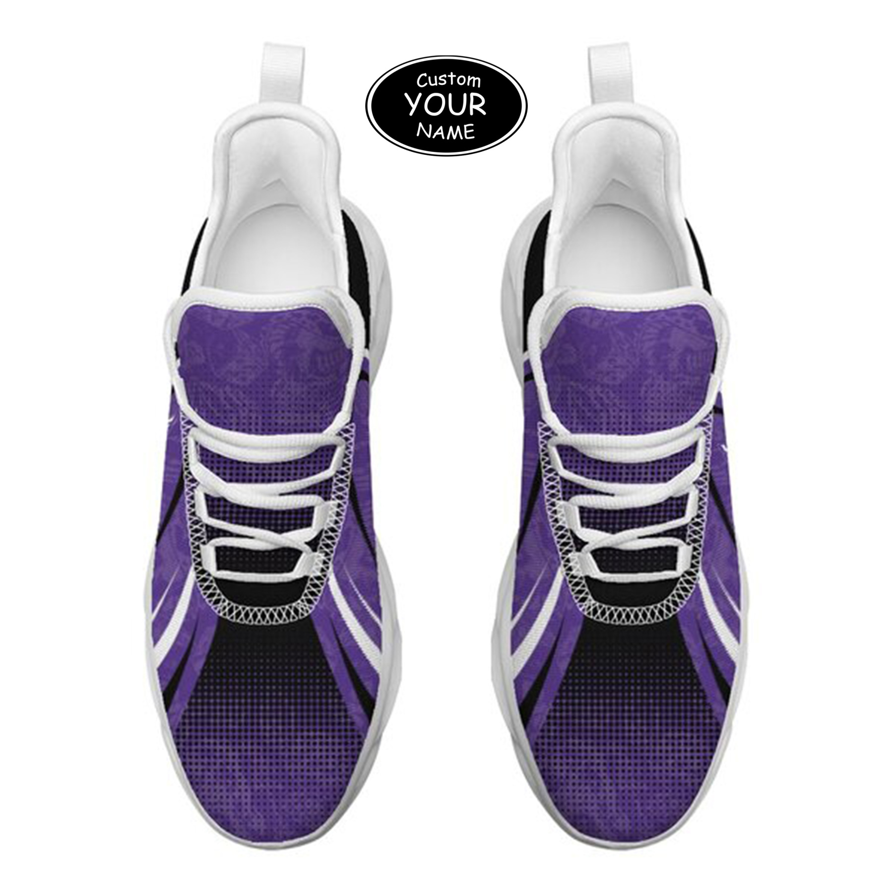 Max Sowl-25-yy-Evanston-21-6, Personalized Northwestern Wildcats Custom Max Sowl Shoes, Personalized Skull Sport Footwear, Custom Color-Blocked Running Shoes