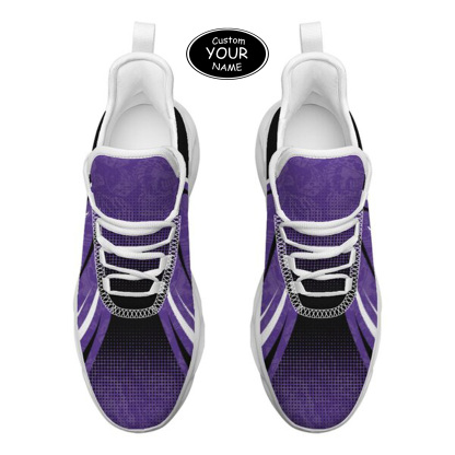 Max Sowl-25-yy-Evanston-21-6, Personalized Northwestern Wildcats Custom Max Sowl Shoes, Personalized Skull Sport Footwear, Custom Color-Blocked Running Shoes