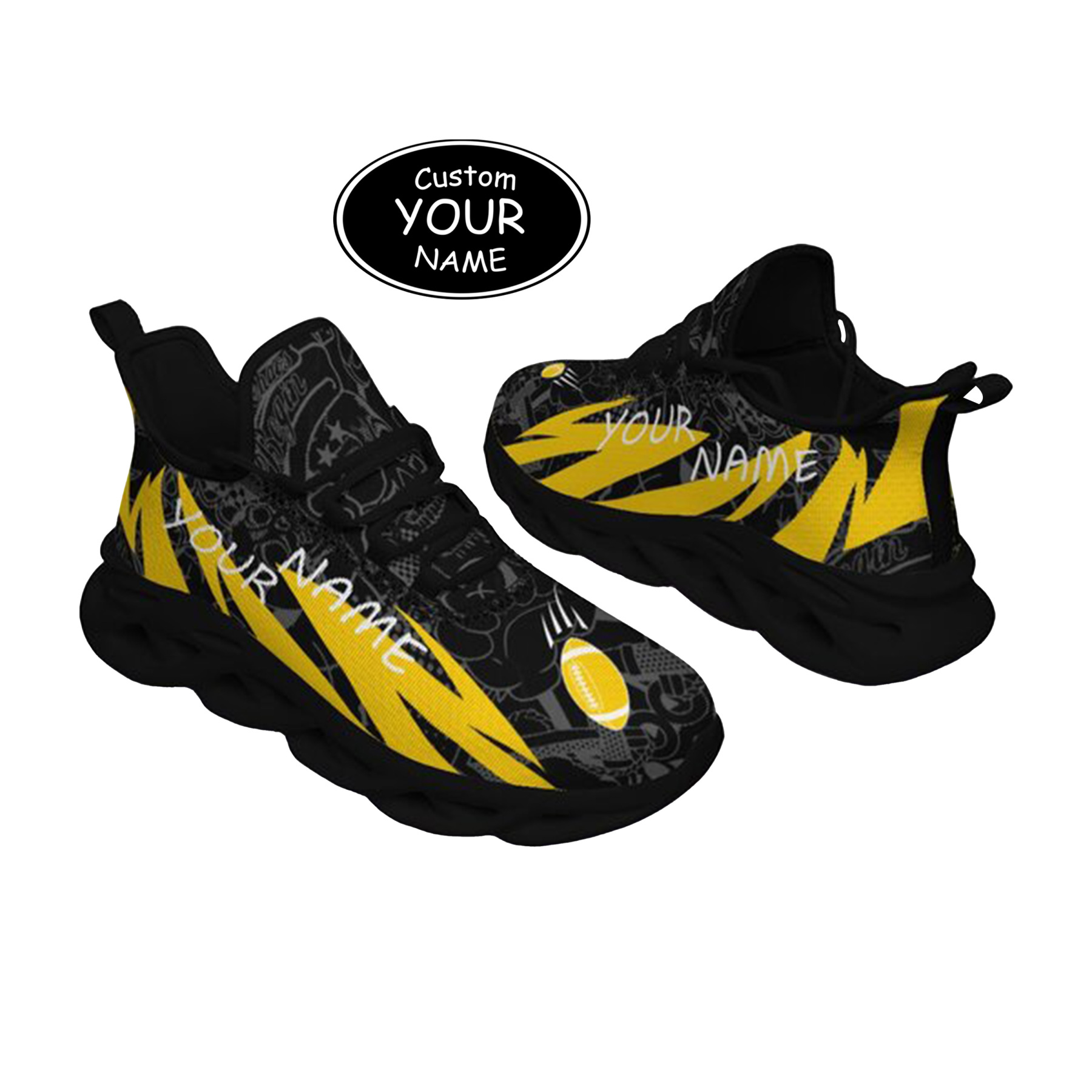Max Sowl-25-yy-Iowa City-25-4, Personalized Iowa Hawkeyes Custom Max Sowl Shoes, Personalized Sport Footwear, Custom Color-Blocked Running Shoes