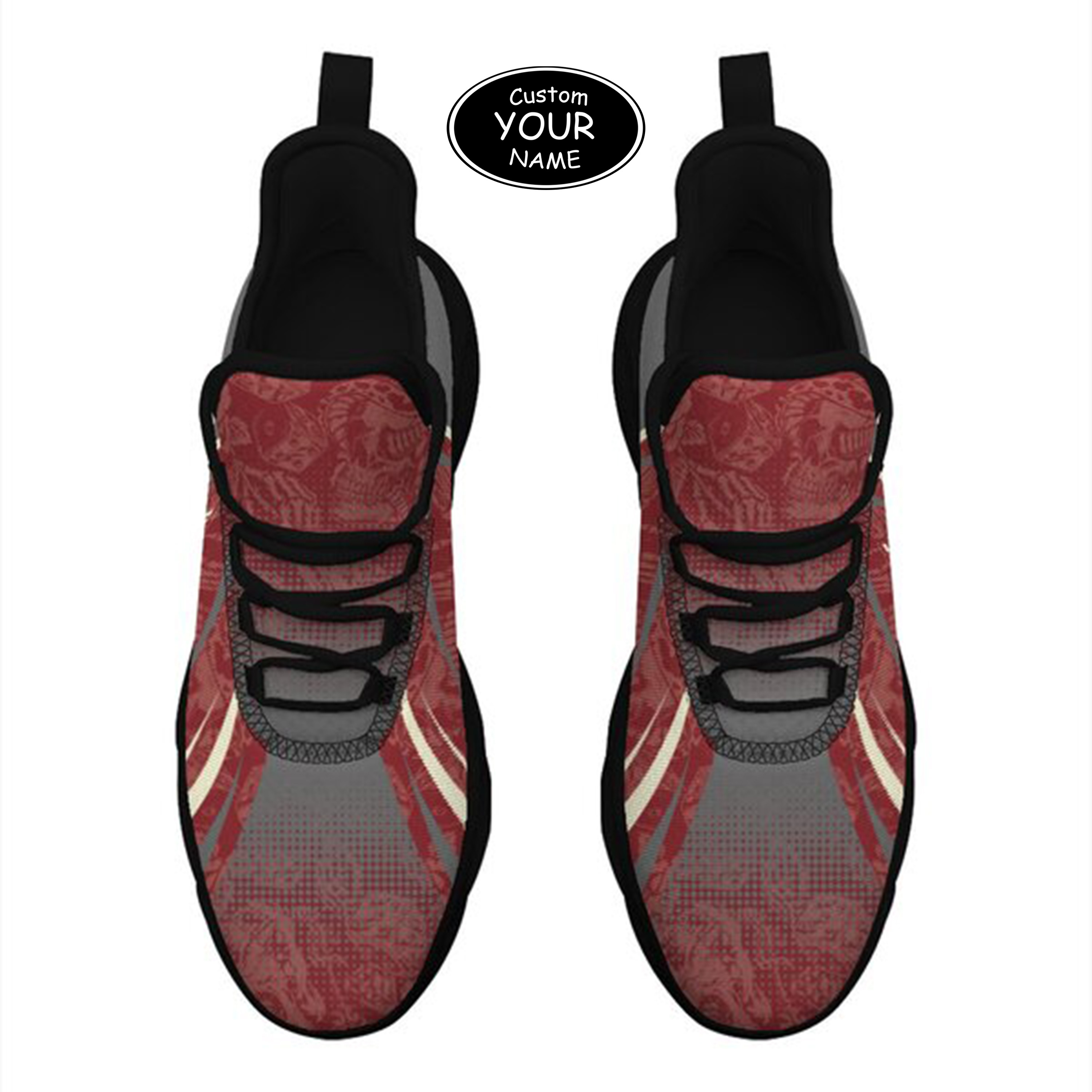 Max Sowl-25-yy-Norman-4-6, Personalized Oklahoma Sooners Custom Max Sowl Shoes, Personalized Skull Sport Footwear, Custom Color-Blocked Running Shoes