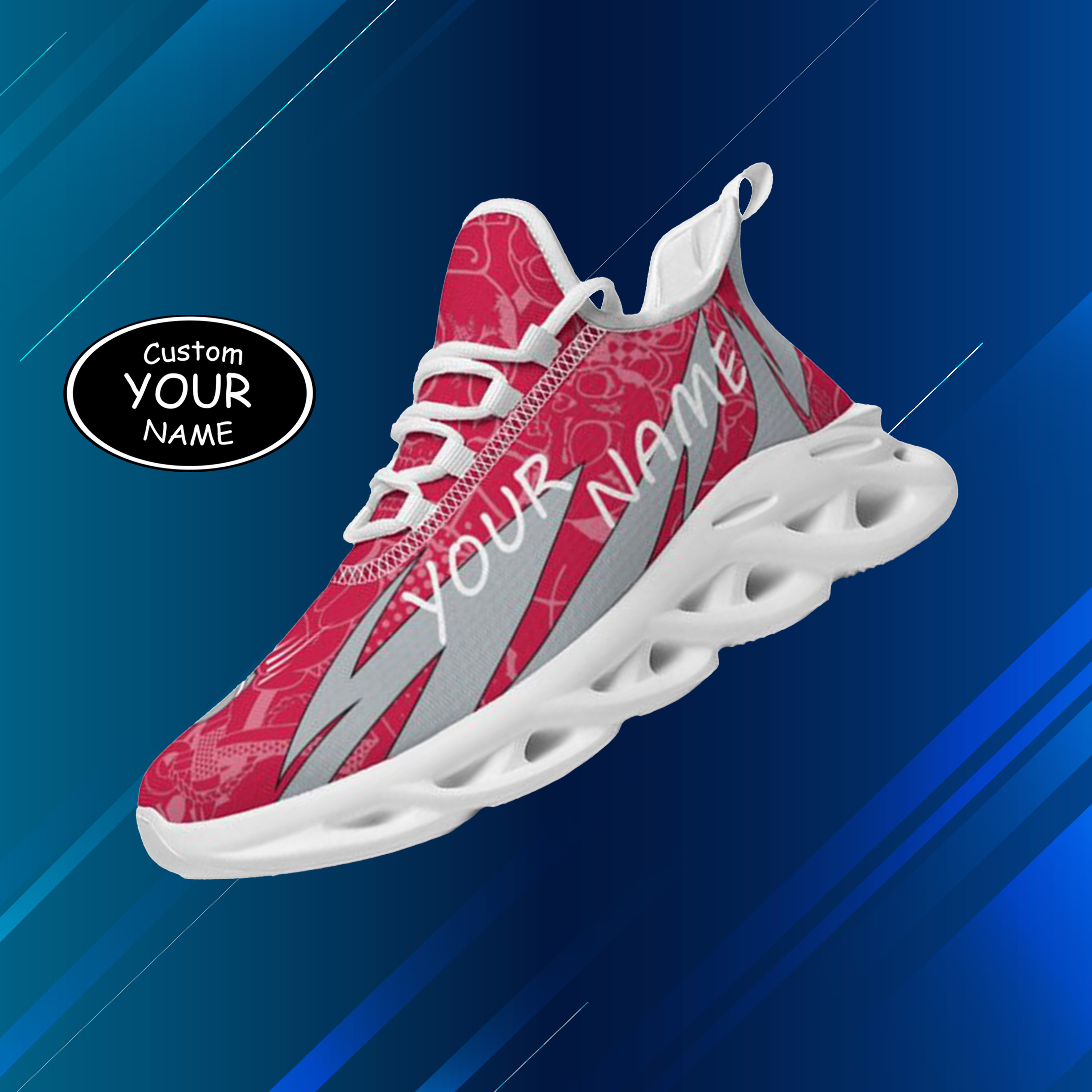 Max Sowl-25-yy-Columbus-3-4, Personalized Ohio State Buckeyes Custom Max Sowl Shoes, Personalized Sport Footwear, Custom Color-Blocked Running Shoes