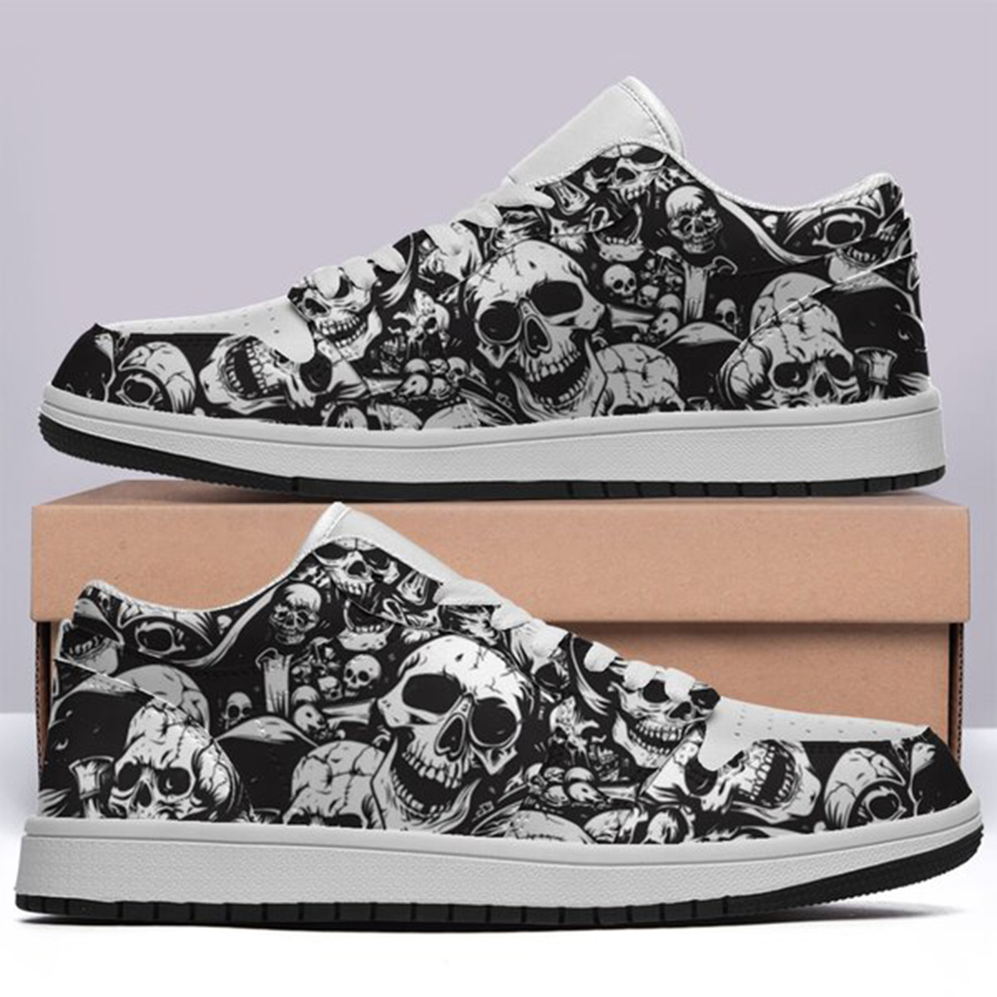 Jordan 1 Low-25-cy-skull-13, Jordan 1 Retro Low Sneakers, Personalized Gothic Shoes, Skull Design, Unisex Non Slip Walking Sneakers, Lightweight Breathable Running Shoes, Casual Sports Shoes, Unique Holidays Gifts