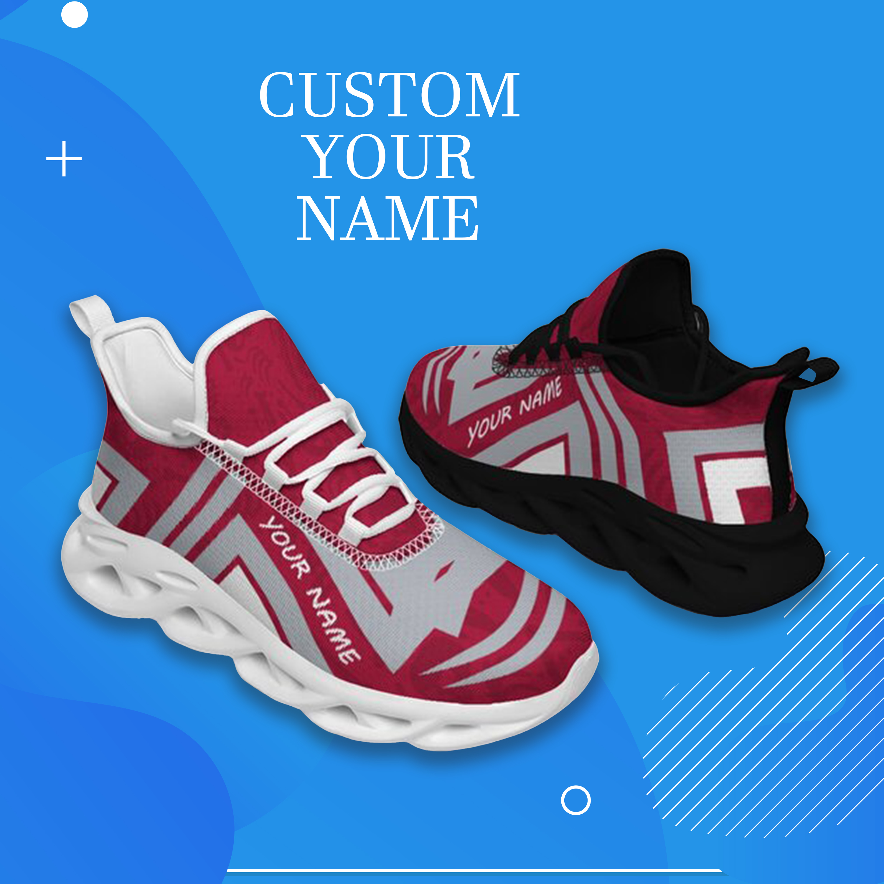 Personalized Alabama Crimson Tide Custom Max Sowl Shoes, Personalized Sport Footwear, Custom Color-Blocked Running Shoes