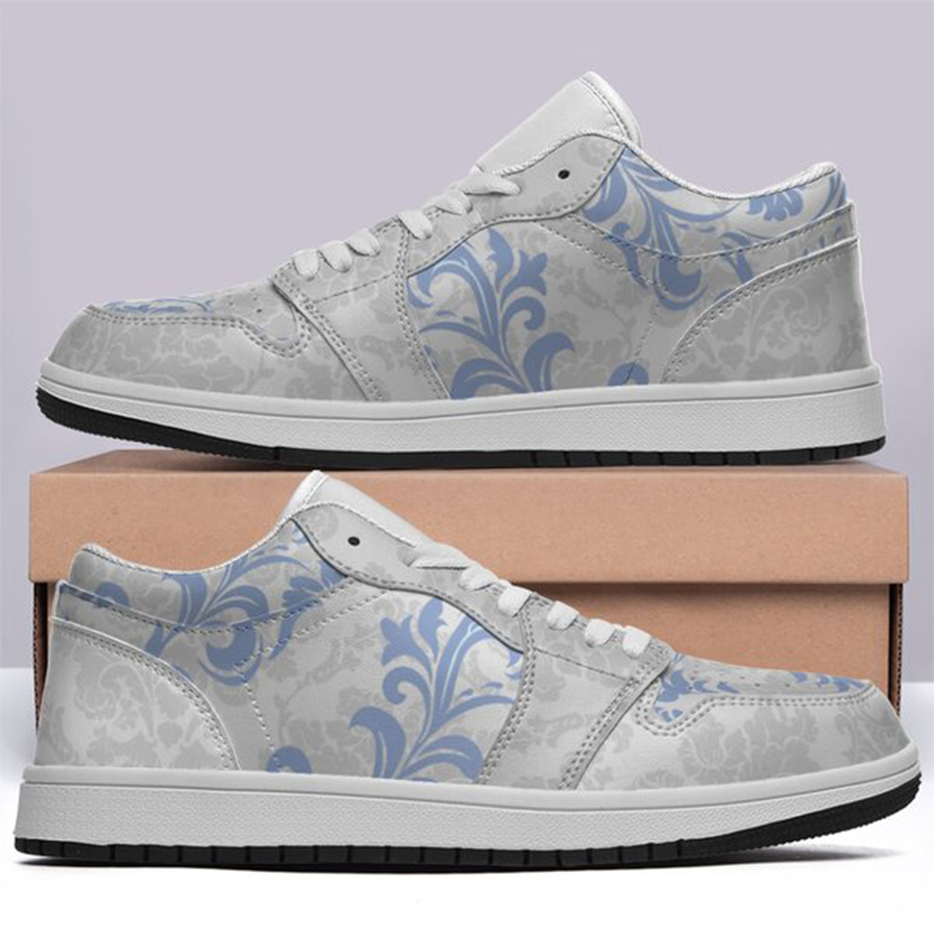 Jordan 1-25-yy-Quiet Luxe-7, Personalized Light Luxury Vintage Sneakers, Custom Printed Design, Light Breathable, Casual Walking Shoes, Fashion Sneakers