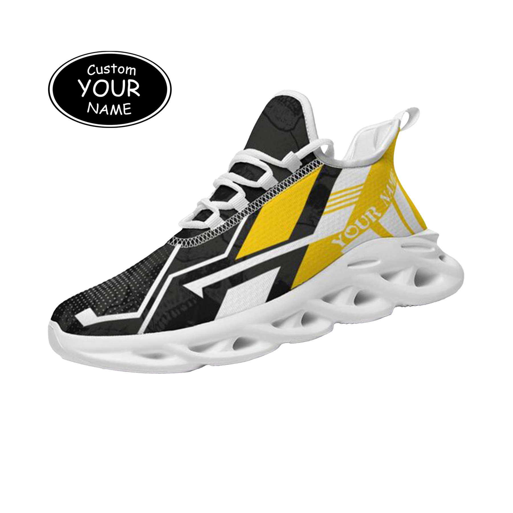 Max Sowl-25-yy-Iowa City-25-5, Personalized Iowa Hawkeyes Custom Max Sowl Shoes, Personalized Skull Sport Footwear, Custom Color-Blocked Running Shoes