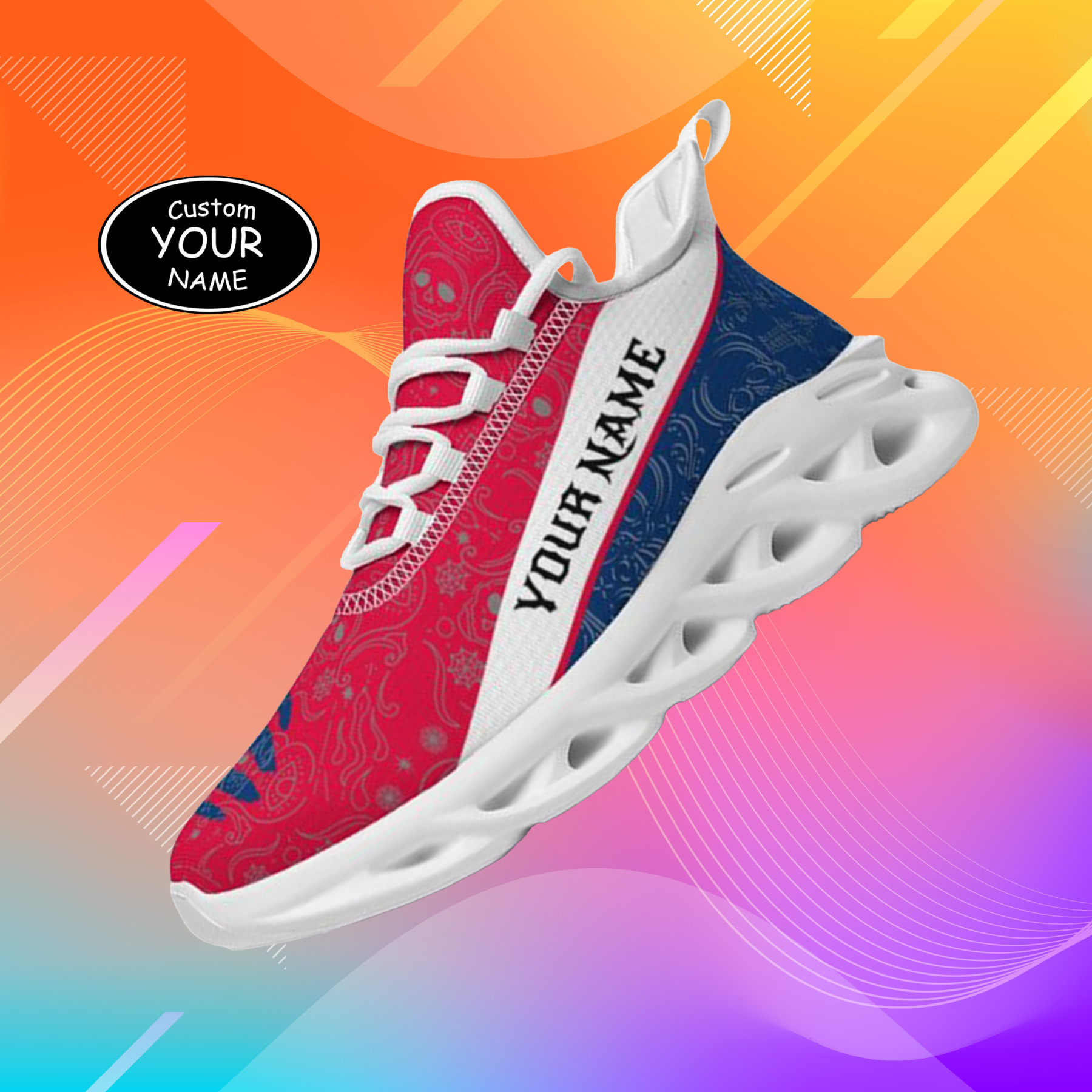 Personalized Fresno State Bulldogs Custom Max Sowl Shoes, Patriotic Running Sneakers, Custom Comfortable Walking Shoes