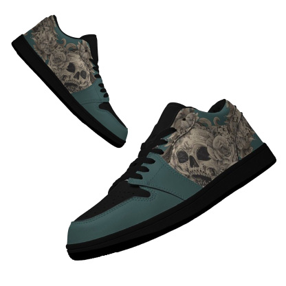 Jordan 1 Low-25-yy-skull-5, Jordan 1 Retro Low Sneakers, Personalized Gothic Shoes, Skull Design, Unisex Non Slip Walking Sneakers, Lightweight Breathable Running Shoes, Casual Sports Shoes, Unique Holidays Gifts