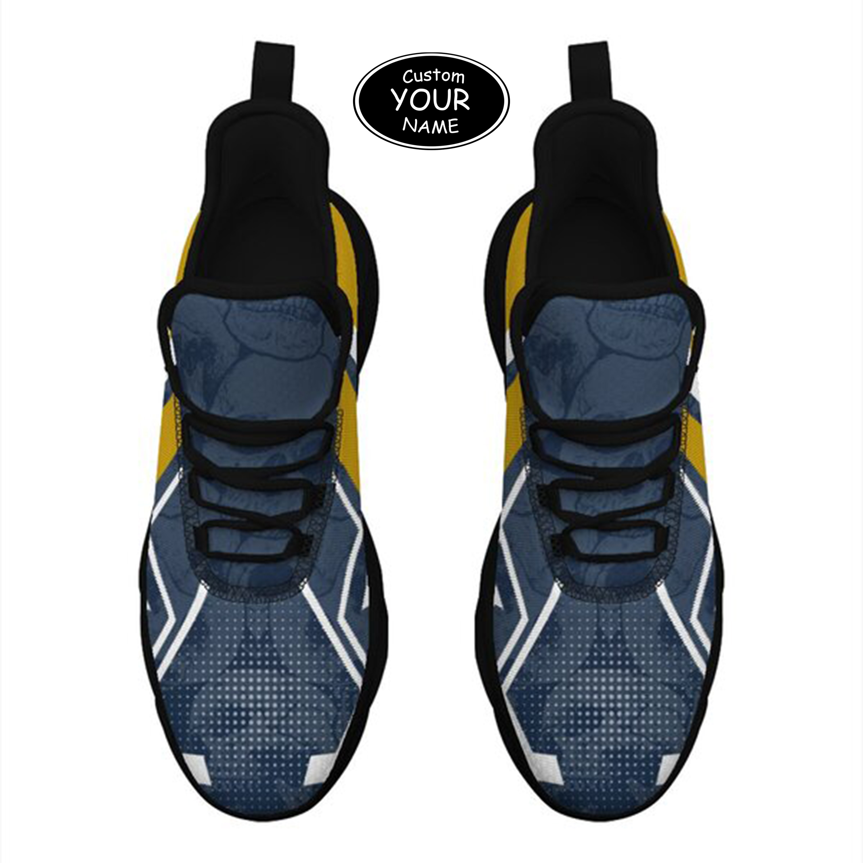 Max Sowl-25-yy-South Bend-5-5, Personalized Notre Dame Fighting Irish Custom Max Sowl Shoes, Personalized Skull Sport Footwear, Custom Color-Blocked Running Shoes