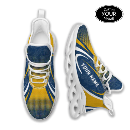 Max Sowl-25-yy-Morgantown-20-6, Personalized West Virginia Mountaineers Custom Max Sowl Shoes, Personalized Skull Sport Footwear, Custom Color-Blocked Running Shoes