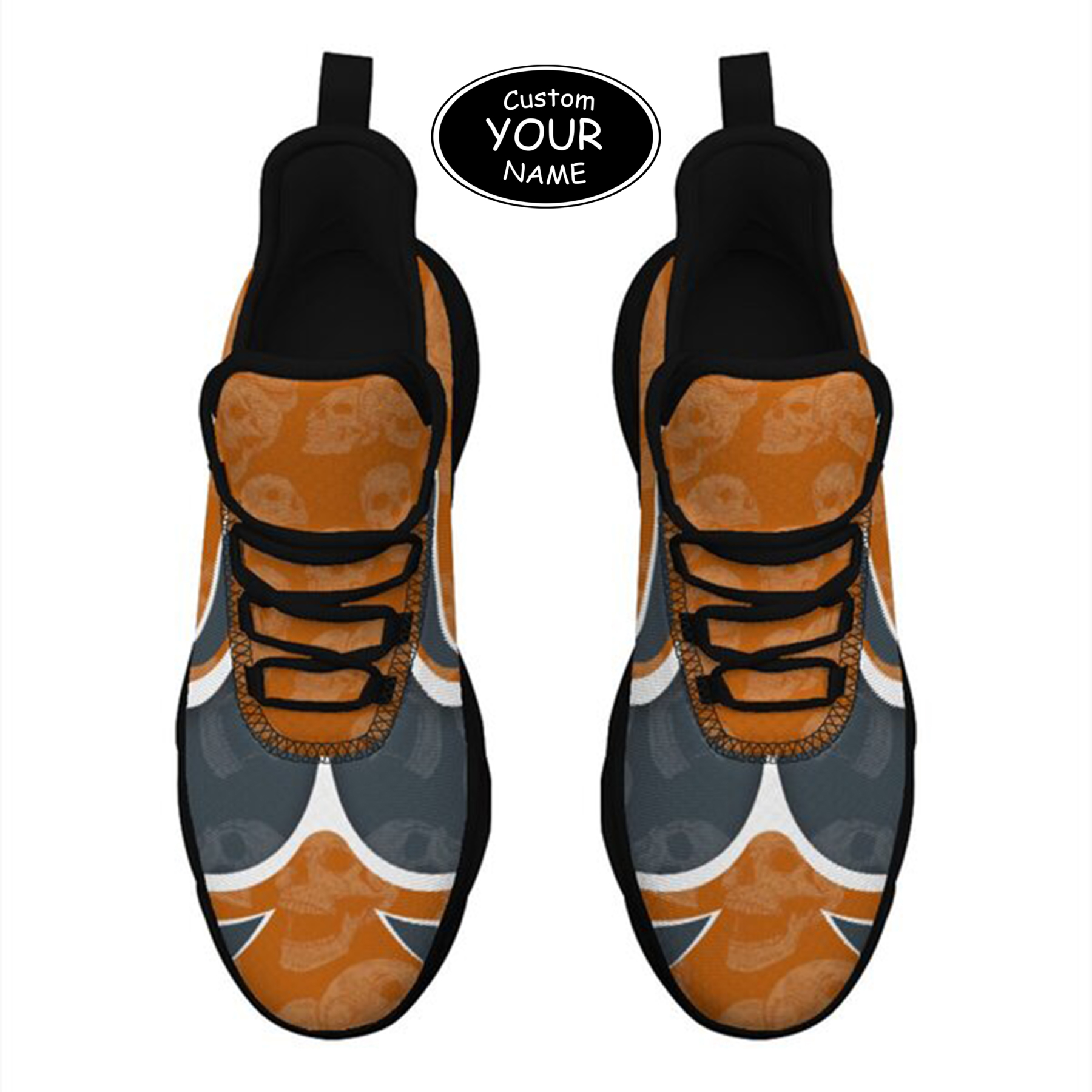 Max Sowl-25-cy-Austin-9-5, Personalized Texas Longhorns Custom Max Sowl Shoes, Personalized Skull Sport Footwear, Custom Color-Blocked Running Shoes