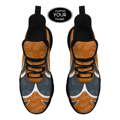 Max Sowl-25-cy-Austin-9-5, Personalized Texas Longhorns Custom Max Sowl Shoes, Personalized Skull Sport Footwear, Custom Color-Blocked Running Shoes