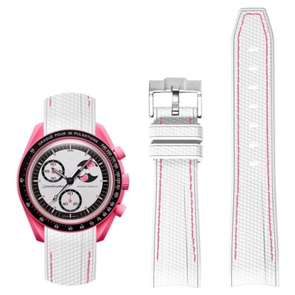 F‌or Swatch Omega Straps MoonSwatch Mission to The Pink Moonphase watch band
