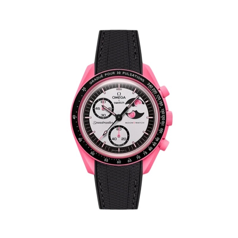 F‌or Swatch Omega Straps MoonSwatch Mission to The Pink Moonphase watch band