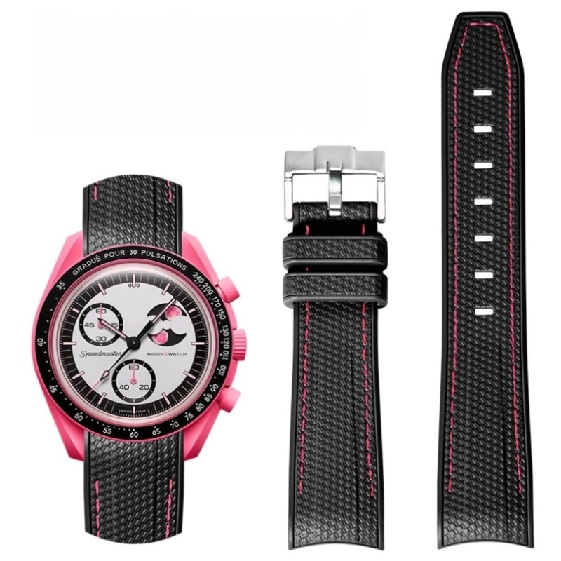 F‌or Swatch Omega Straps MoonSwatch Mission to The Pink Moonphase watch band