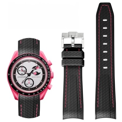 F‌or Swatch Omega Straps MoonSwatch Mission to The Pink Moonphase watch band