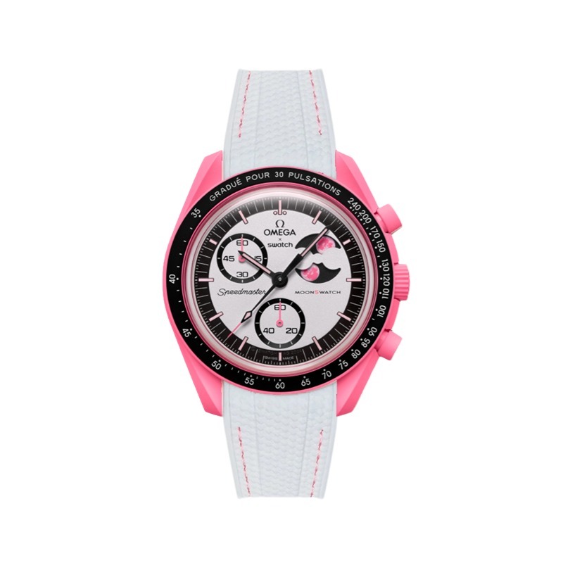 F‌or Swatch Omega Straps MoonSwatch Mission to The Pink Moonphase watch band
