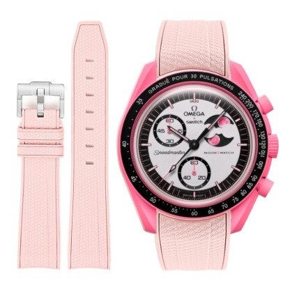 F‌or Swatch Omega Straps MoonSwatch Mission to The Pink Moonphase watch band
