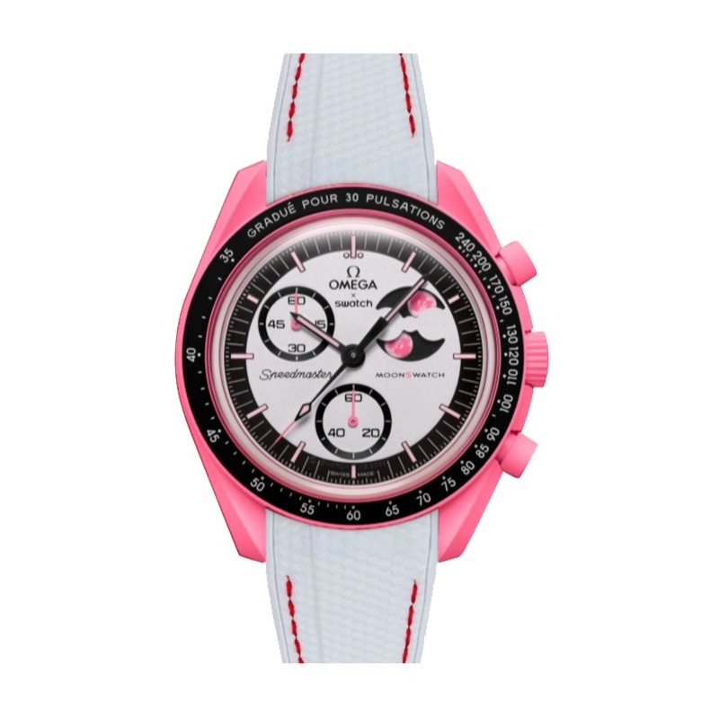 F‌or Swatch Omega Straps MoonSwatch Mission to The Pink Moonphase watch band