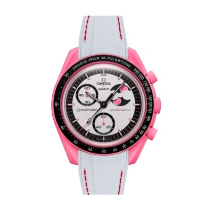 F‌or Swatch Omega Straps MoonSwatch Mission to The Pink Moonphase watch band
