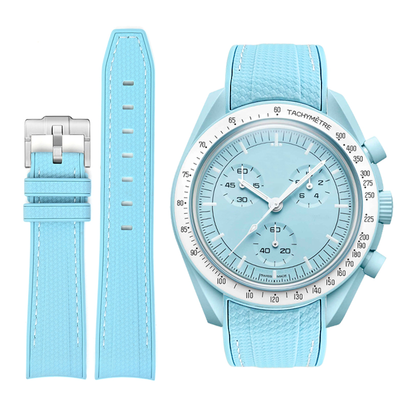 F‌or Swatch Omega Straps MoonSwatch Mission to Uranus Rubber watch band