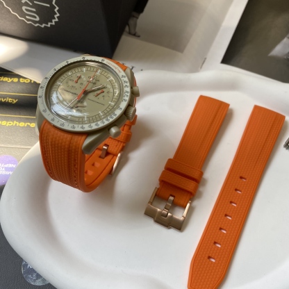 For Swatch Omega Rubber Watch Strap MOONSWATCH MISSION TO JUPITER Watch Band