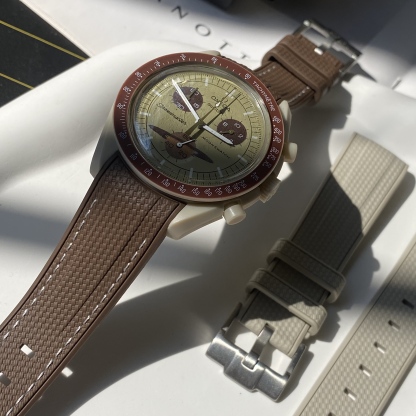 For Swatch Omega  Rubber Nylon Woven Strap moomswatch MISSION TO SATURN watch band